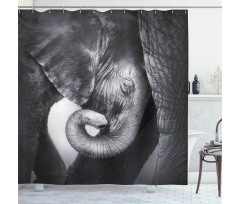 Elephant Mother and Baby Shower Curtain