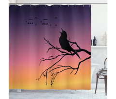 Gradient Sunrise Bird Shower Curtain