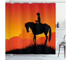 Lonely Cowboy Horseback Shower Curtain