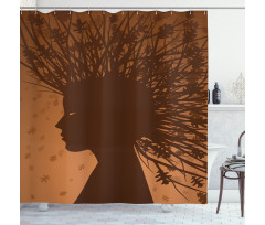 Autumnal Elements Hair Shower Curtain