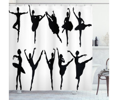 Monochrome Ballet Dancer Shower Curtain