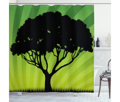 Funky Sunset Nature Art Shower Curtain