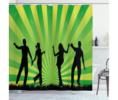 Dancing Youth Shade Art Shower Curtain