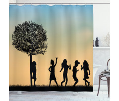 Children Dance Shade Art Shower Curtain