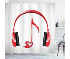 Love Sound Headphones Shower Curtain