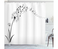Meadow Dandelions Floral Shower Curtain