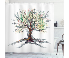 Autumn Nature Tree Swirls Shower Curtain