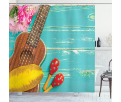 Hawaiian Summer Ukulele Shower Curtain