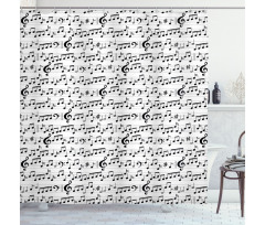 Abstract Clef Sheet Shower Curtain
