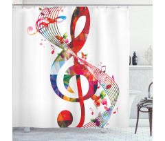 Notes Rhythm Artwork Shower Curtain
