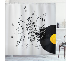Flying Notes Album Dance Shower Curtain