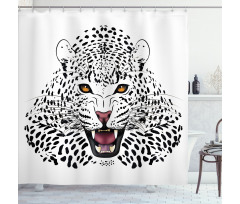 Angry Wild Leopard Shower Curtain