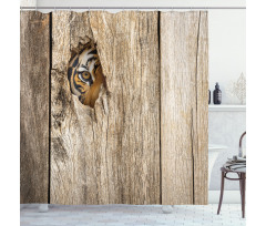 Siberian Wild Tiger Eye Shower Curtain