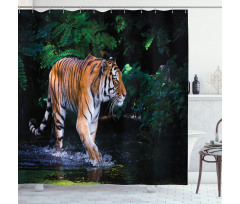 Wild Jungle Tiger Tree Shower Curtain