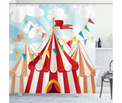 Circus Cloudy Sun Sky Shower Curtain