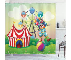 Clown Inflatable Ball Shower Curtain
