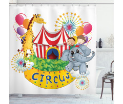 Circus Show with Kids Shower Curtain