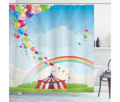 Circus Rainbow Clouds Shower Curtain