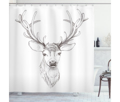 Sketch of Deer Head Shower Curtain