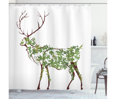 Garden Deer Celebration Shower Curtain