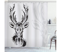 Tribal Deer Shadow Art Shower Curtain