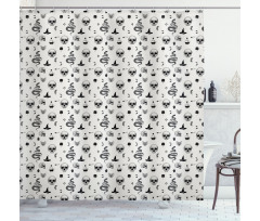 Gothic Objects Halloween Art Shower Curtain