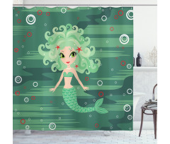 Starfish Sea Cartoon Shower Curtain