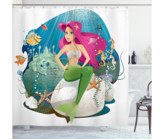 Underwater Mermaid Shower Curtain
