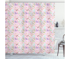 Dreamy Cherry Sakura Flowers Shower Curtain