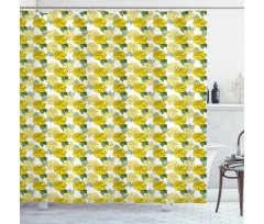 Graphical Spring Flowers Shower Curtain