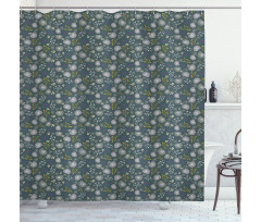 Forest Elements and Blots Shower Curtain