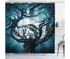 Night Big Mystic Tree Shower Curtain