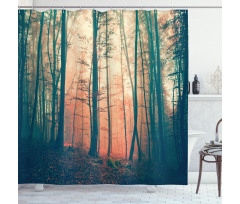 Autumn Forest Woodland Shower Curtain