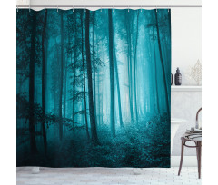 Foggy Dark Country Forest Shower Curtain