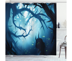 Night Forest Halloween Shower Curtain