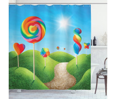 Candy Land Lollipops Shower Curtain
