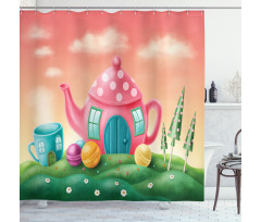 Teapot and Teacup House Shower Curtain