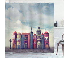 City of Old Books Birds Shower Curtain