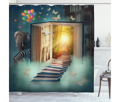 Magic Book and Animals Shower Curtain