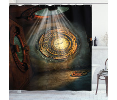 Clock Dream Sky Fiction Shower Curtain