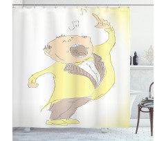 Singing Man Pastel Sketch Shower Curtain