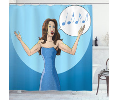 Comic Book Art Singing Woman Shower Curtain