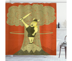 Grunge Singing Lady Shower Curtain