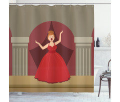 Singing Woman Formal Clothes Shower Curtain