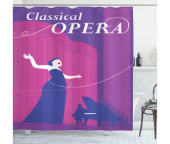 Singing Woman and Pianist Shower Curtain