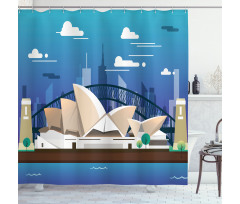 Sidney Opera House Bridge Shower Curtain