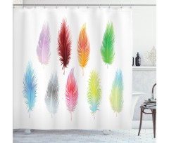 Bohemian Colorful Fluff Shower Curtain