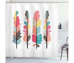 Tribal Primitive Boho Plume Shower Curtain