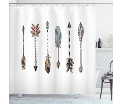 Tribal Arrows Drawn by Hand Shower Curtain