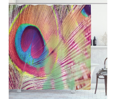 Colorful Macro Plume Photo Shower Curtain